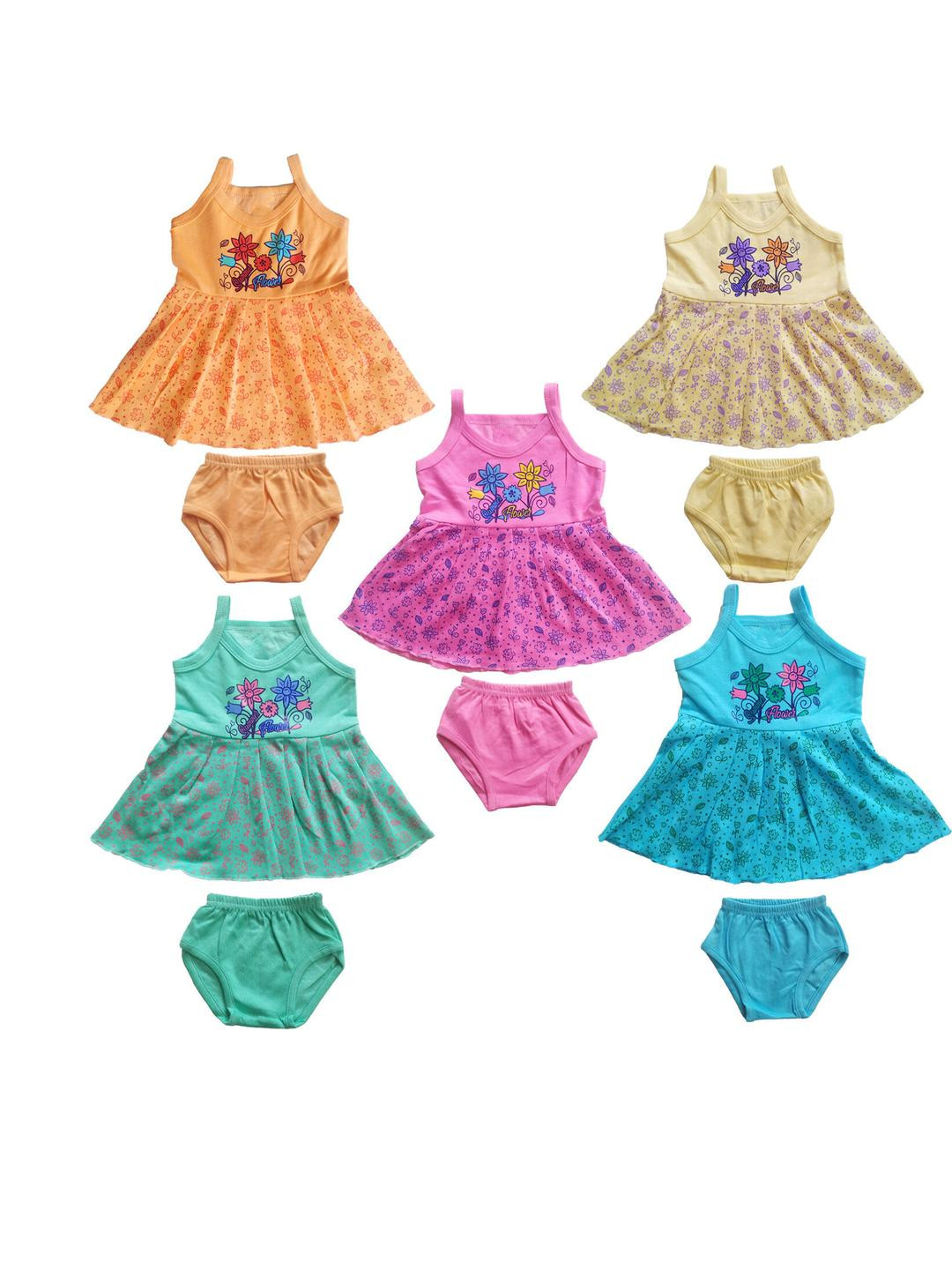 ARYA Floral Printed Fit & Flare Dress with Panty