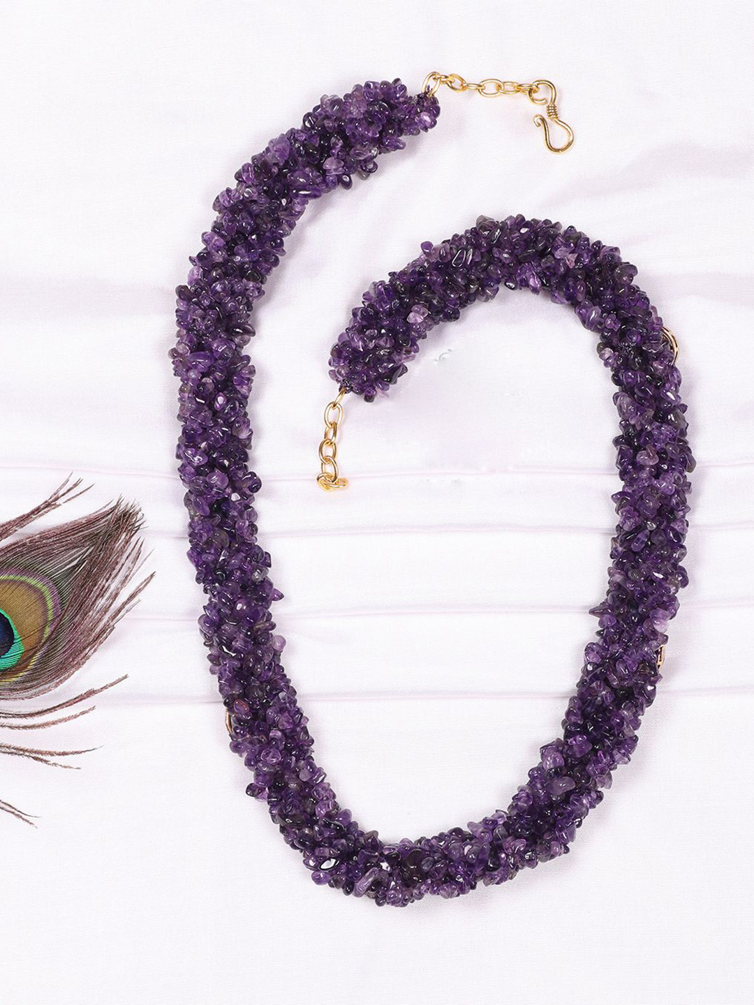 Raj Gems Natural Amethyst Gemstone Necklace Jewellery