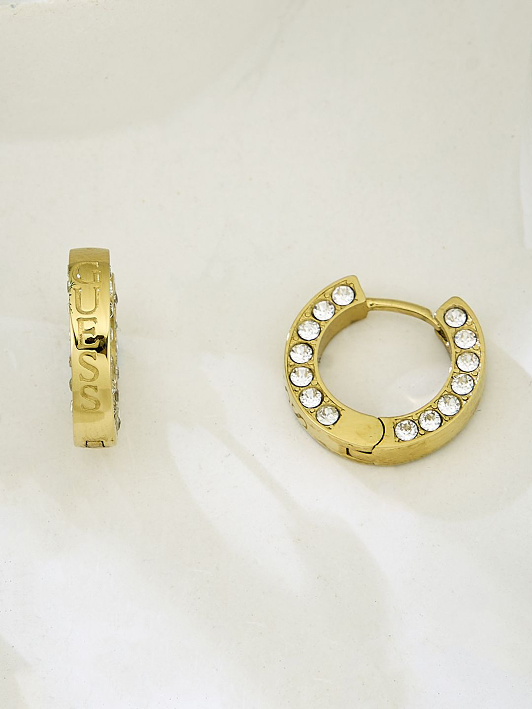 Women Circle Lights Gold-Plated Stainless Steel Earrings