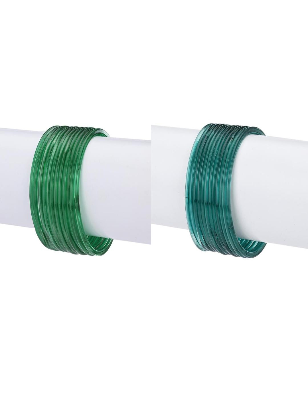 Women Green Pack of 24 Solid Ethnic Glass Bangles