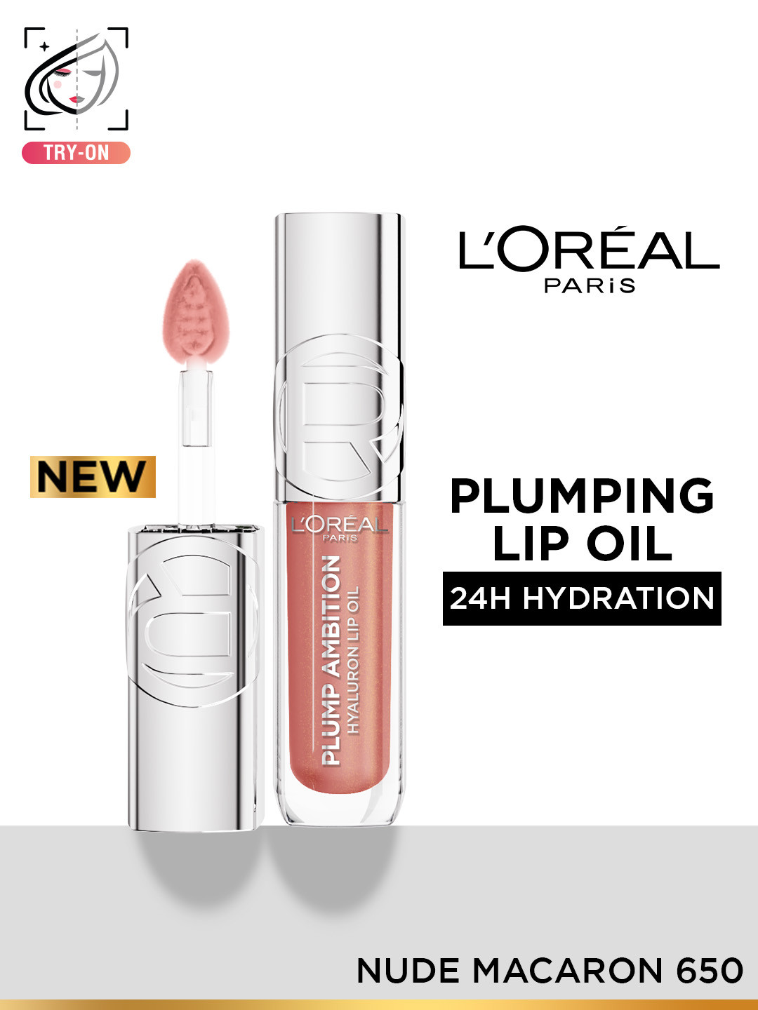 LOreal Paris Plump Ambition Hyaluron Hydration Plumping Lip Oil 5 ml - Nude Macaron 650