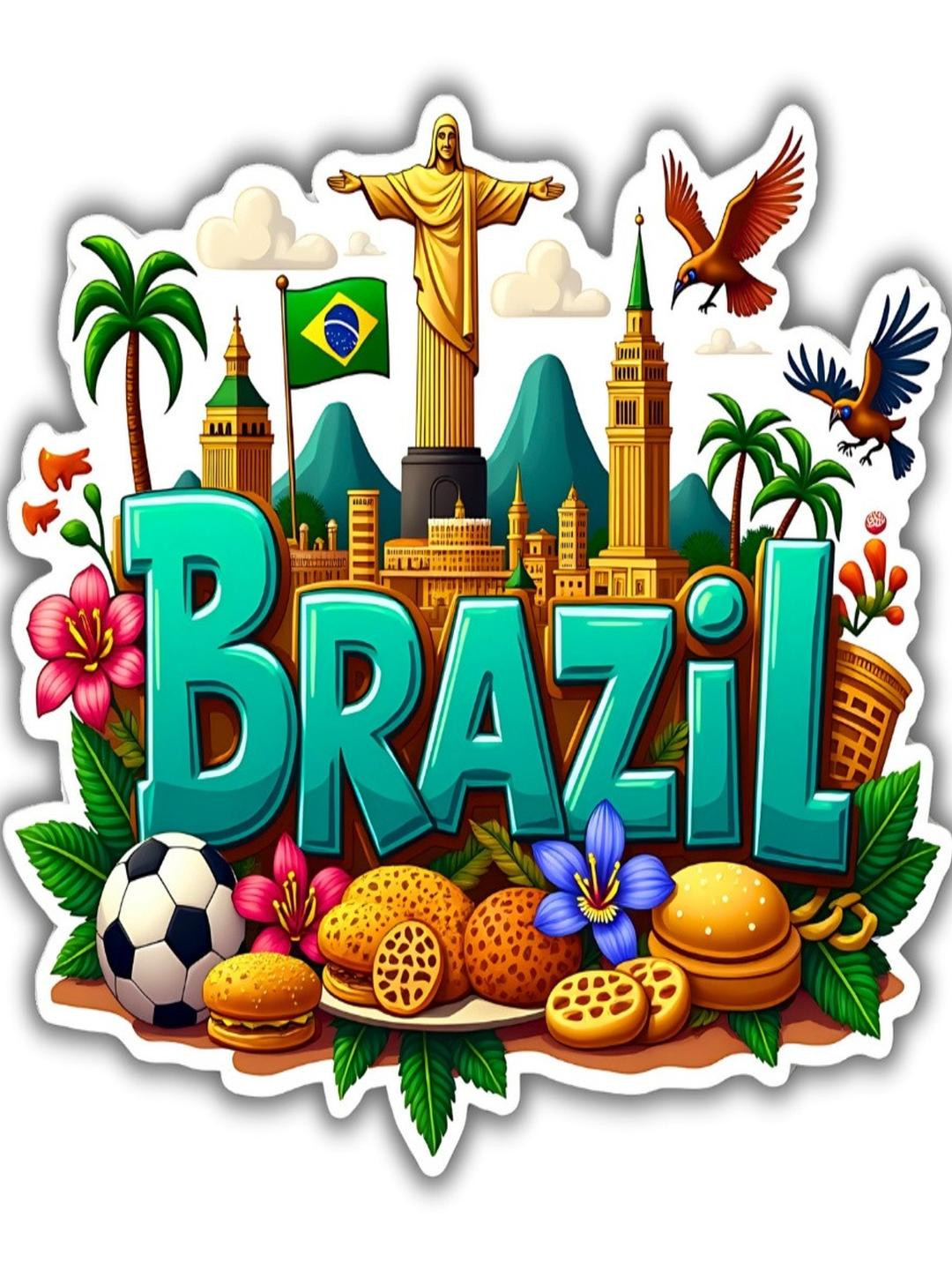 Brazil Country Theme Souvenir Wooden Refrigerator Stylish Fridge Magnet