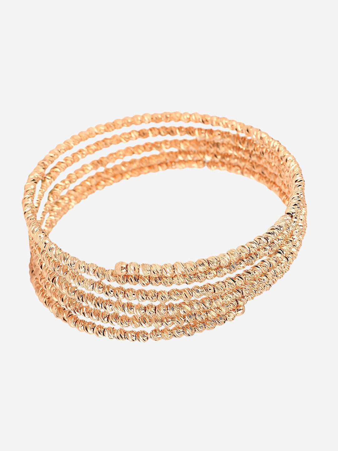 MINJI AND CO. Women Brass Rose Gold-Plated Bangle-Style Bracelet