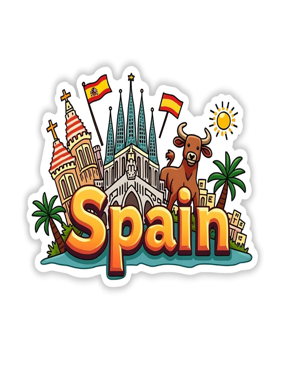 Spain Country Theme Souvenir Wooden Refrigerator Stylish Fridge Magnet