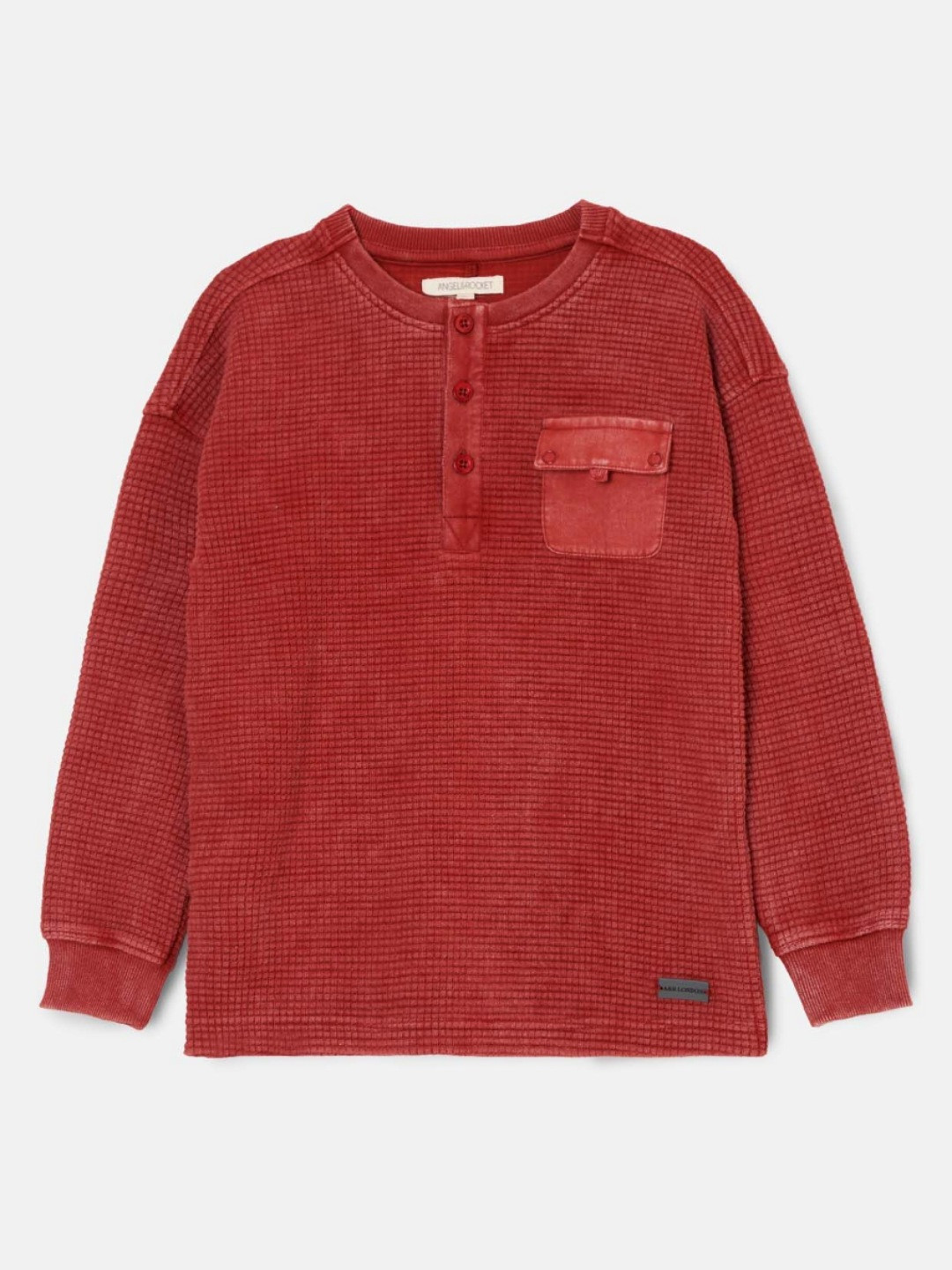 Angel & Rocket Boys Evan Self Design Long Sleeve Causal T-shirt