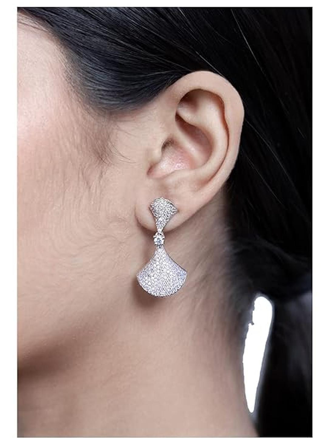 SHI JEWELLERY Silver-Plated Brass Earrings