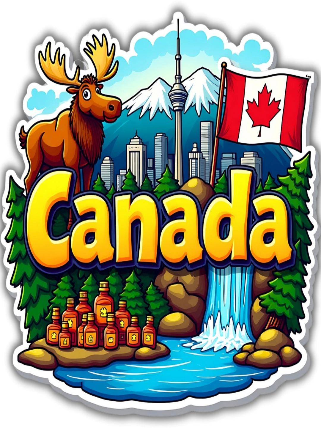 Canada Country Theme Souvenir Wooden Refrigerator Stylish Fridge Magnet