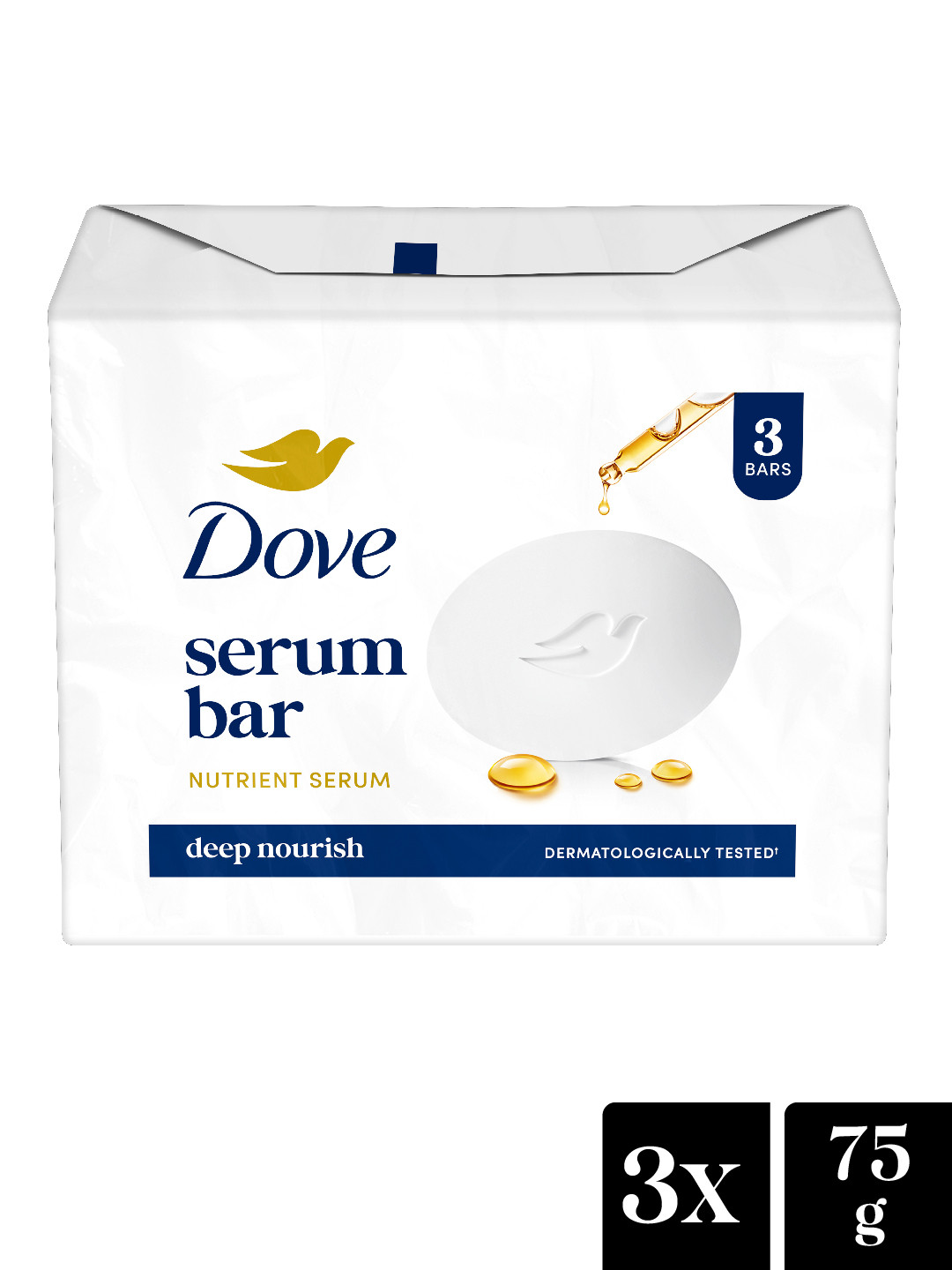 Dove Pack of 3 Cream Beauty Bathing Soap 75g each