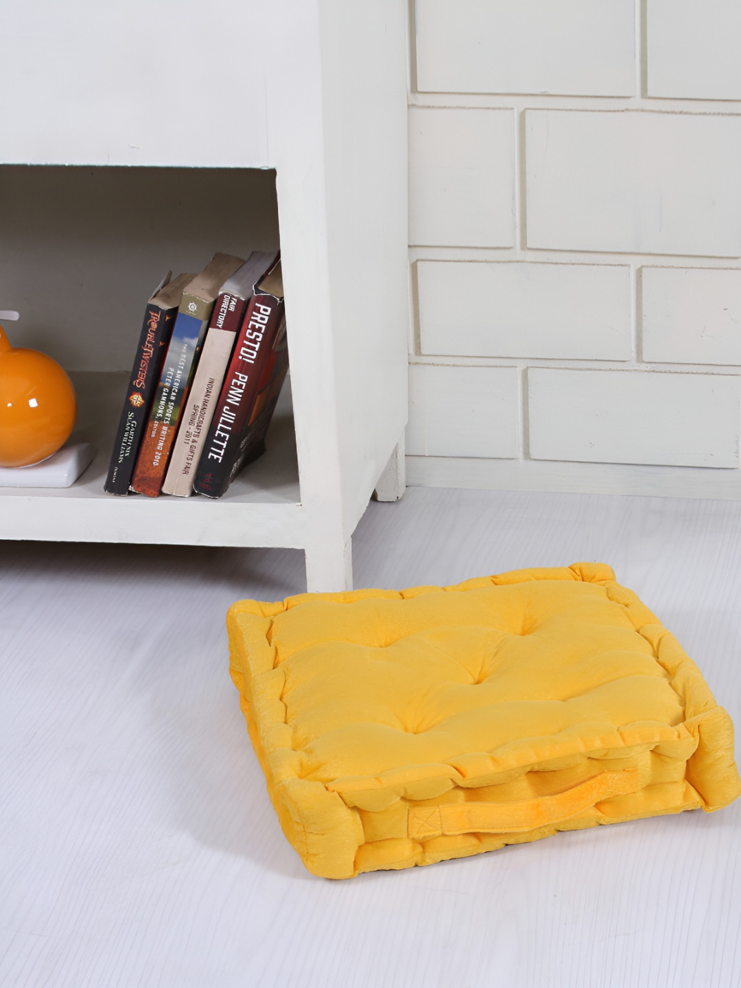 Dolce Casa Yellow Velvet Square Chair Pad