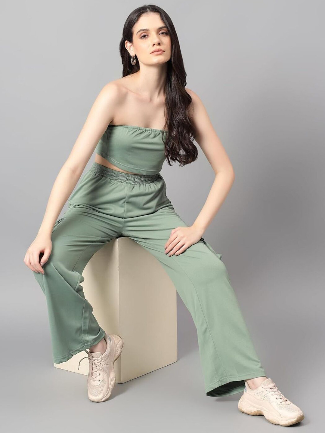 Stylecast X Kotty Strapless Sleeveless Top With Trousers Co-Ords