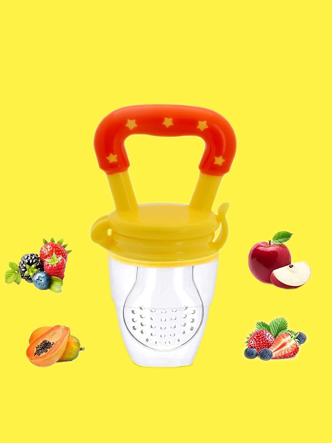 Joy Buzz Infants Food & Fruit Nibbler With Extra Mesh - Yellow