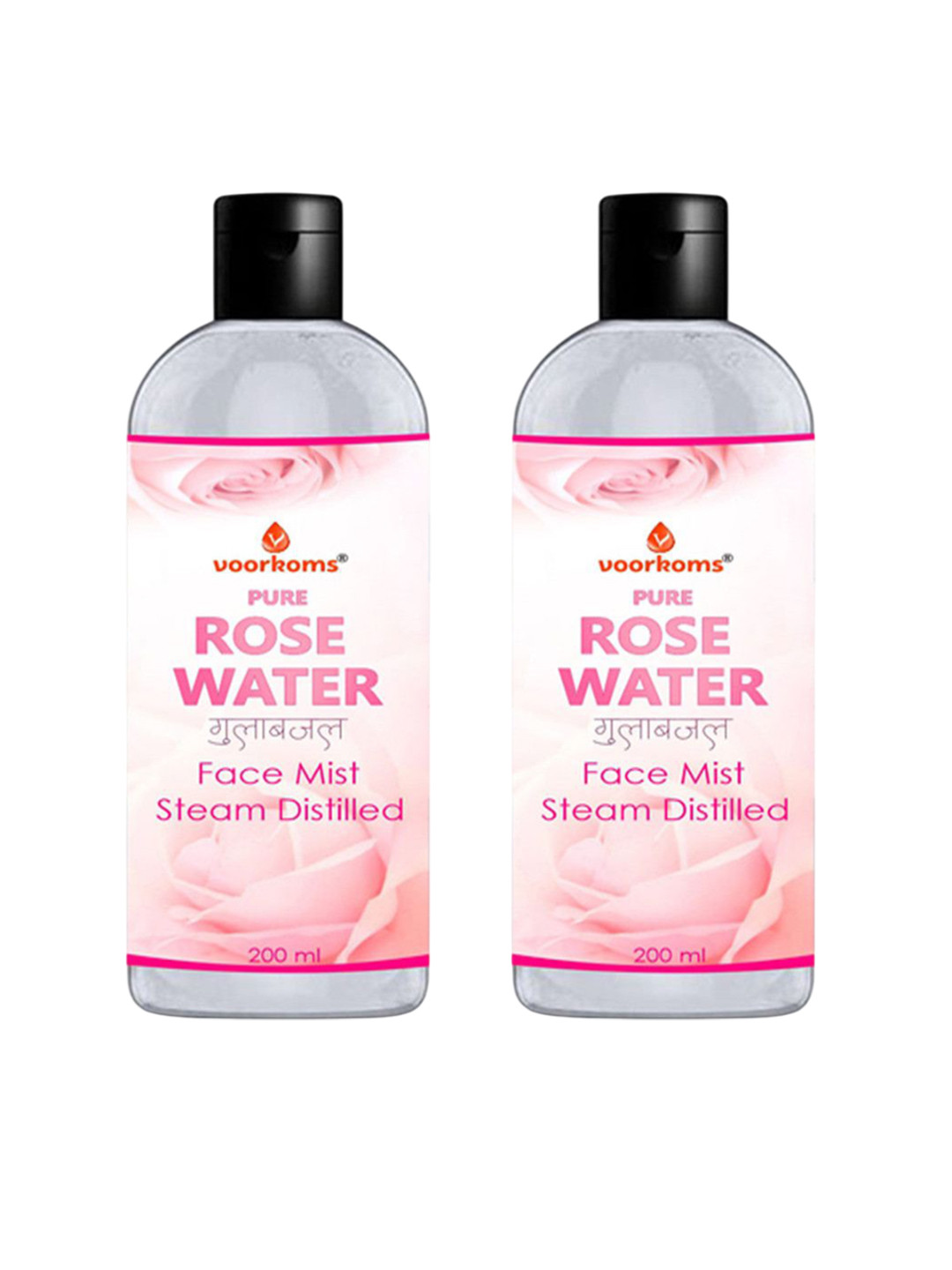 VOORKOMS Set Of 2 Pure And Natural Rose Water - 200 ml Each