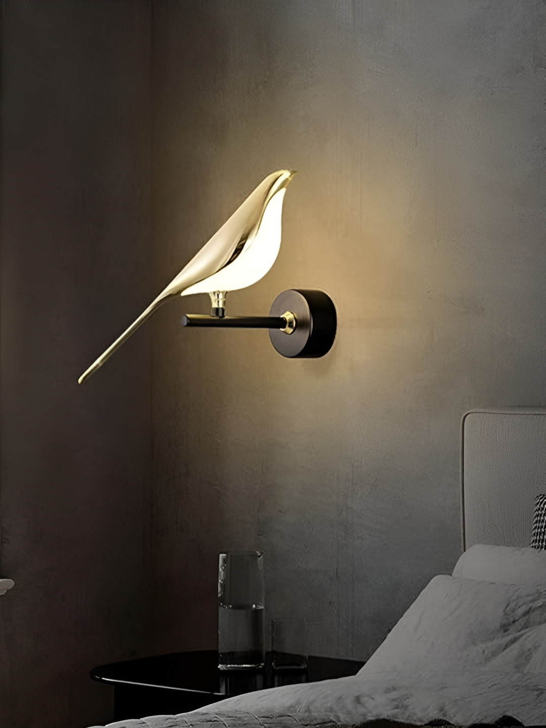 Sinoman Black & Gold-Toned Textured Abstract Wall Lamp