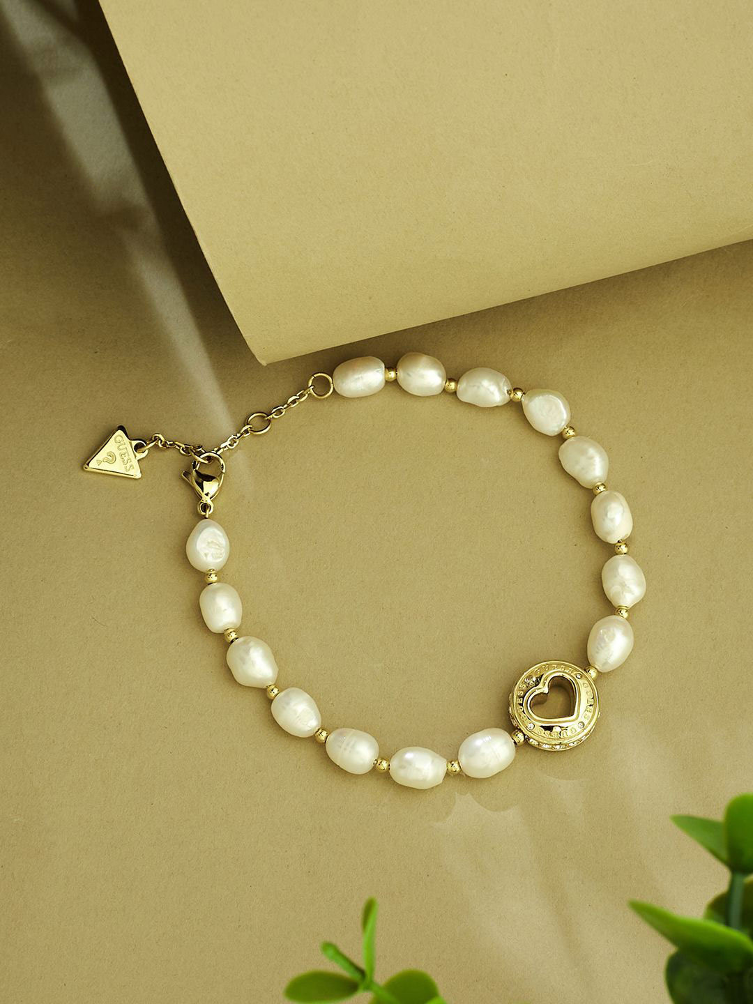 Women Rolling Hearts Gold-Plated Stainless Steel Bracelet