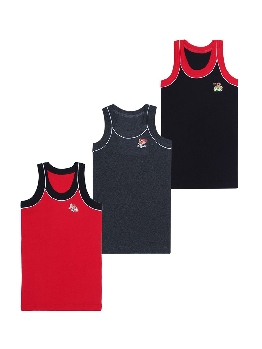 Kritiu Boys Pack Of 3 Pure Cotton Innerwear Vests AE.VEST-PO3.2-50