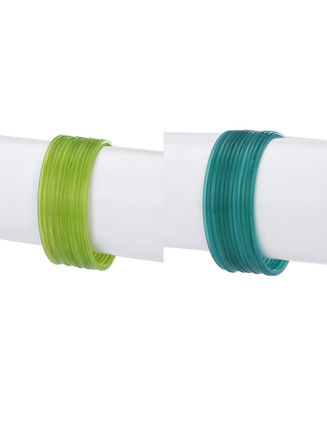 SOMIL Set of 24 Green & Blue Glass Bangle