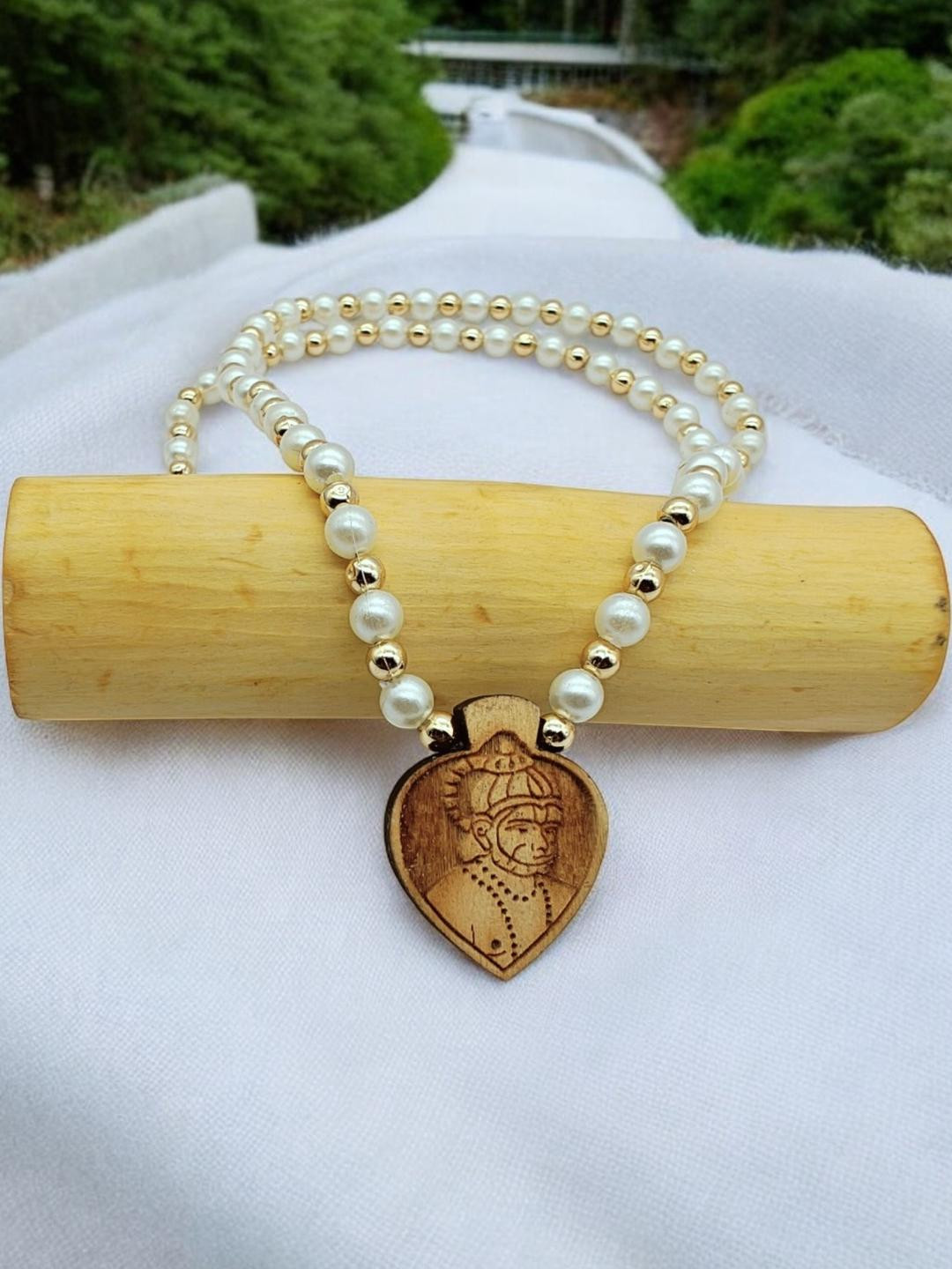 BRIJ HAAT Unisex Wooden Carving Hanuman ji Handcrafted Necklace
