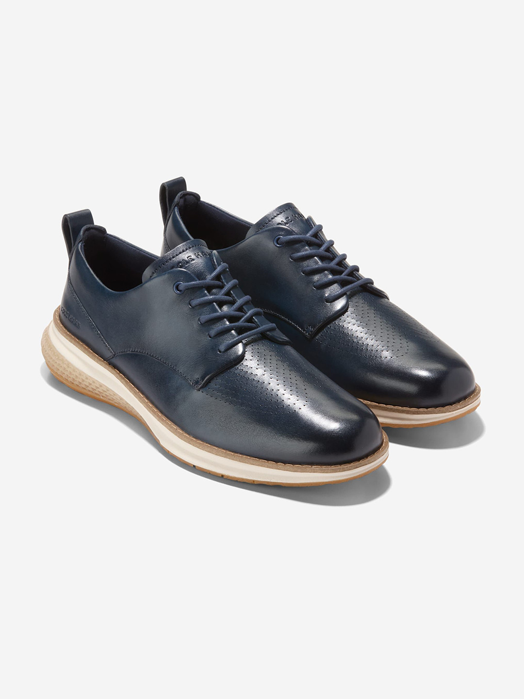 Cole Haan Men ORIGINALGRAND ENERGYWEAVE PLAIN TOE Navy Derby Shoes