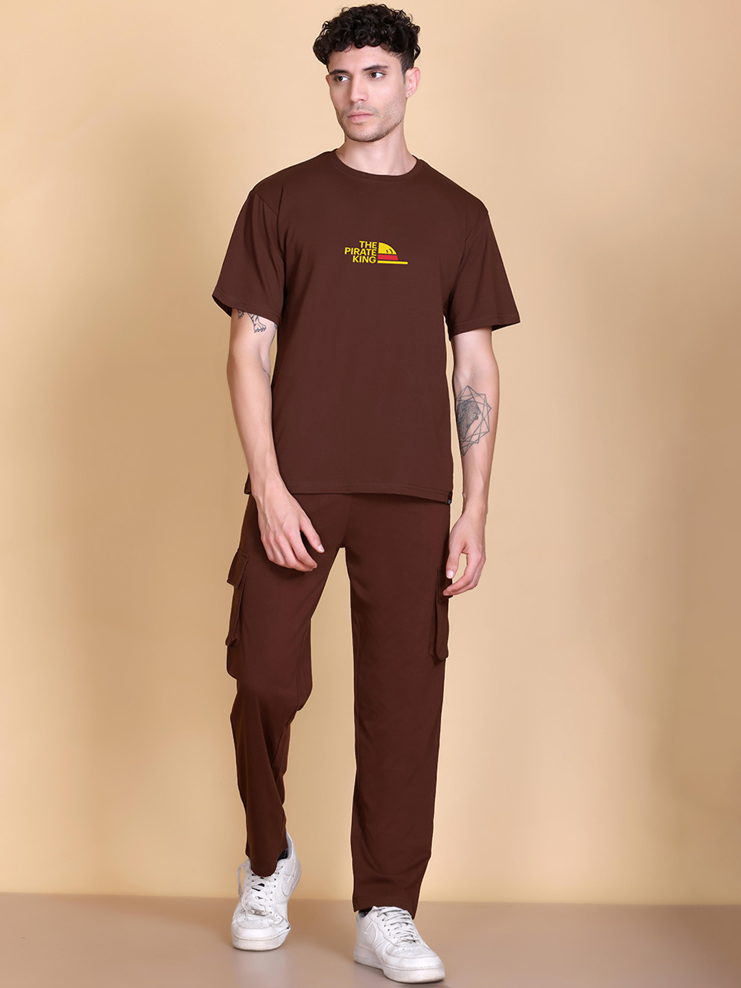 TOGS & TERRE Printed Pure Cotton T-Shirt & Trousers Comfortable Co-Ord Set