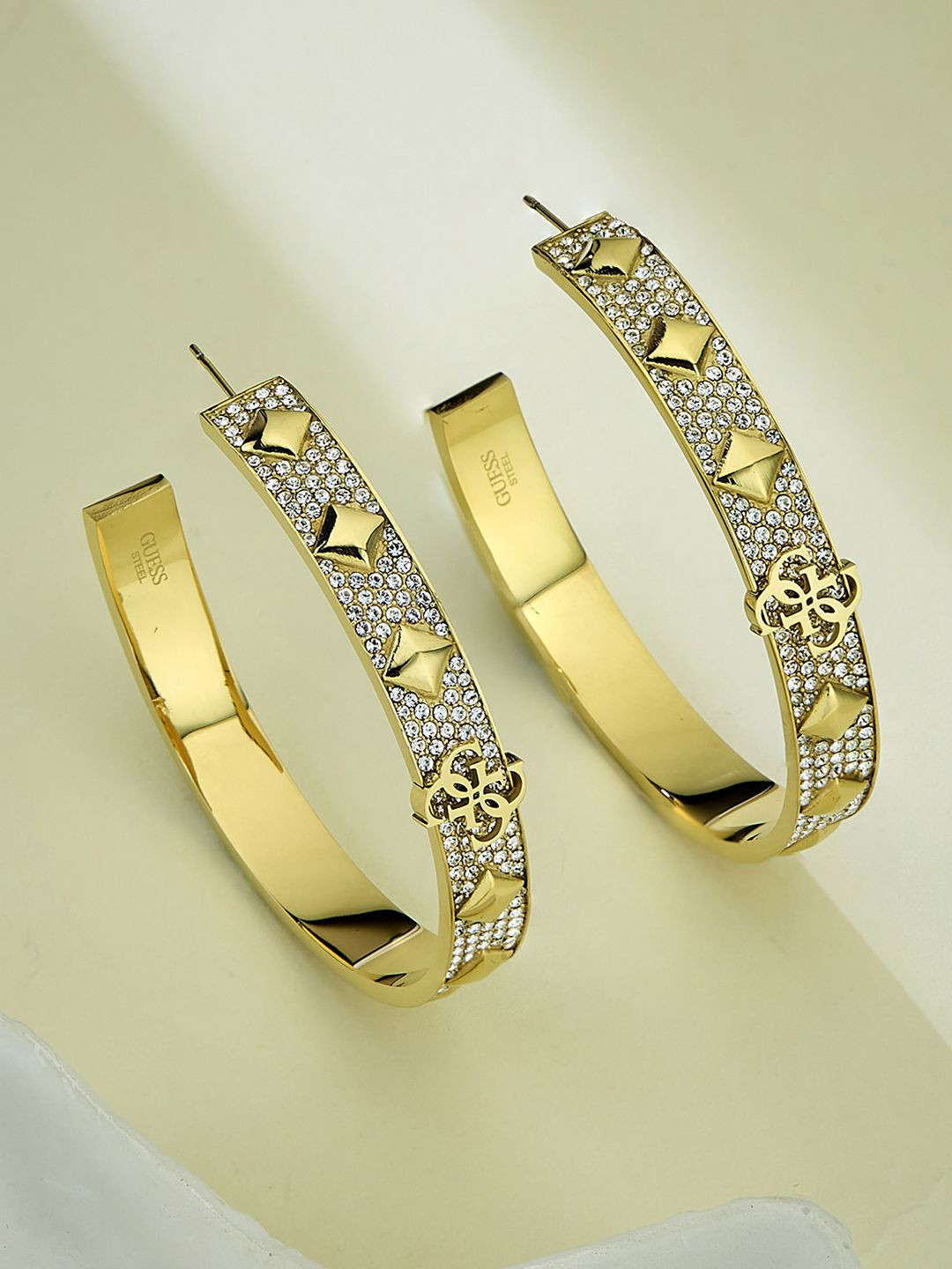 GUESS Women 4G Forever Gold-Plated Stainless Steel Earrings