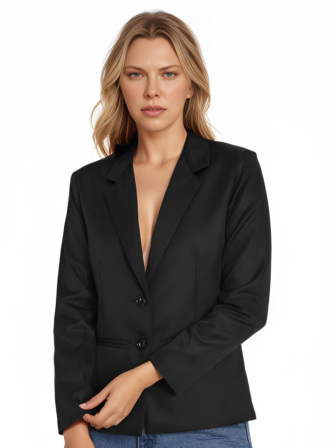 Rocksy Notched LapelLong Sleeve Single Breasted Blazer