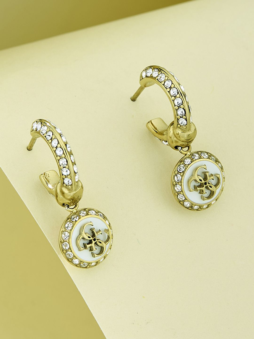 GUESS Women Knot You Gold-Plated Stainless Steel Earrings