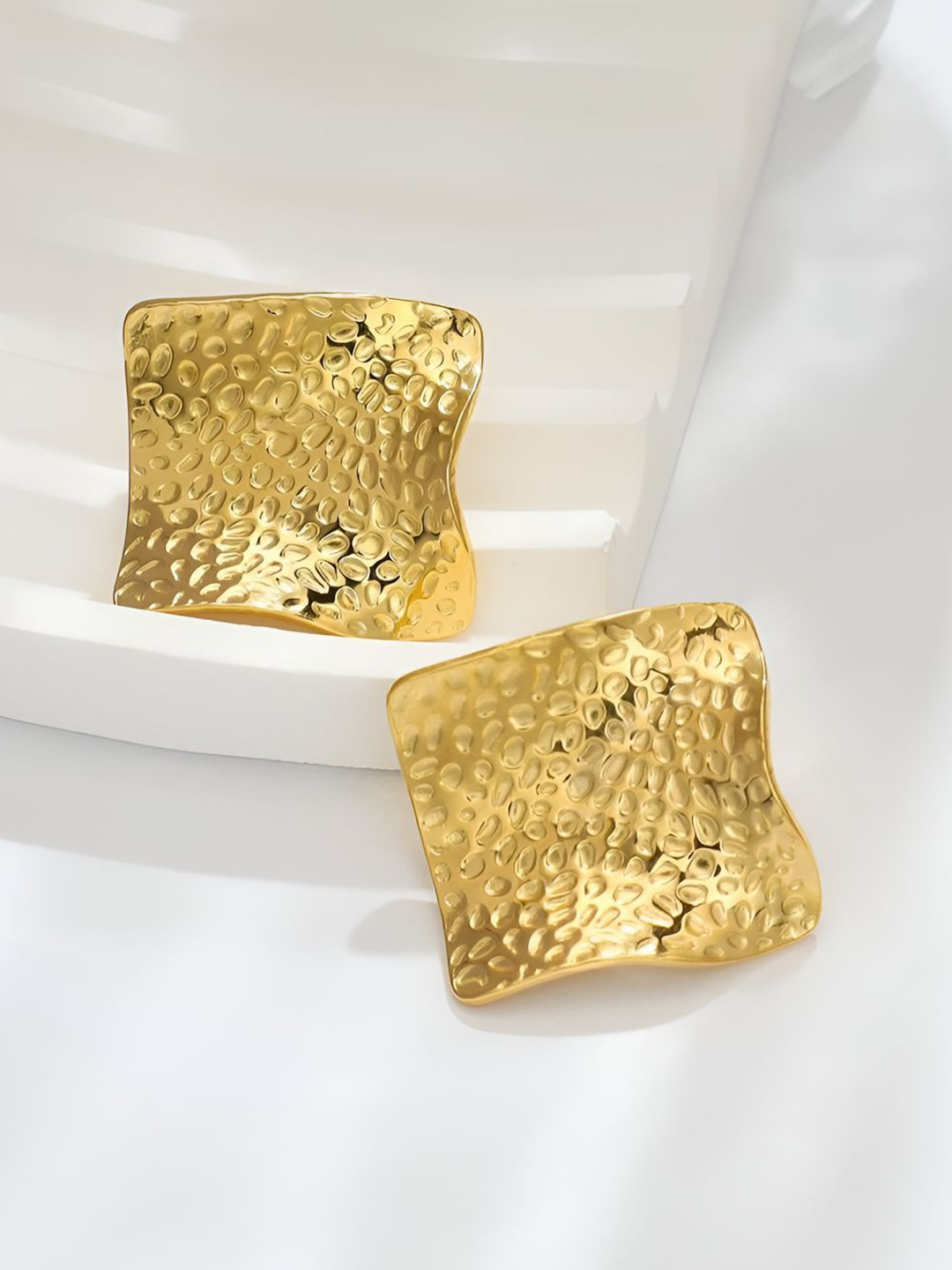 Goho Gold-Plated Square Studs
