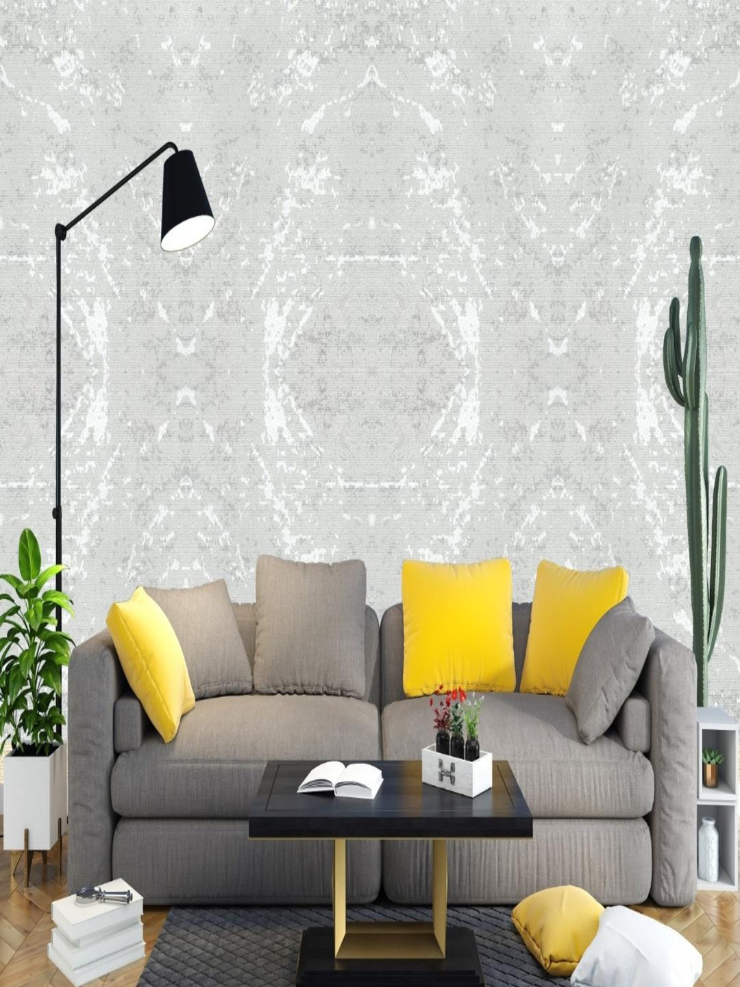 INSTANT WALLPAPER Light Grey Abstract Pattern Wallpaper