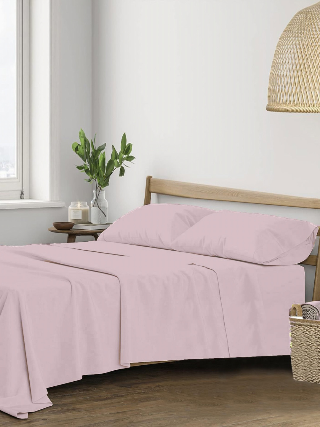 Trance Home Linen Rose 400 TC Single Bedsheet with 1 Pillow Covers