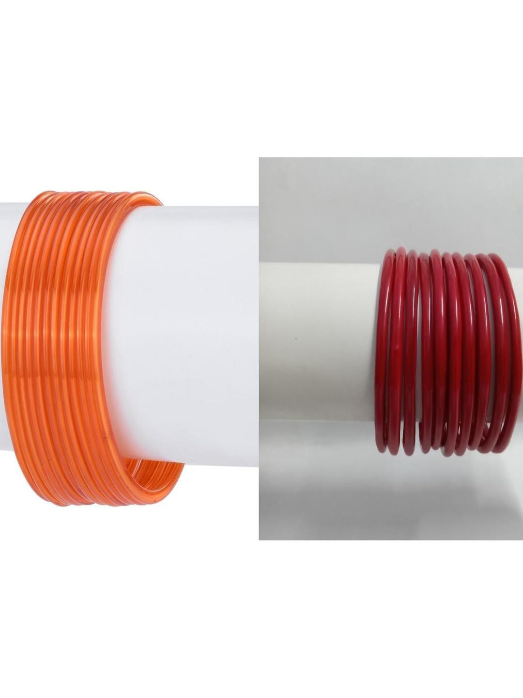 1ST TIME Set Of 22 Plain Glass Bangles