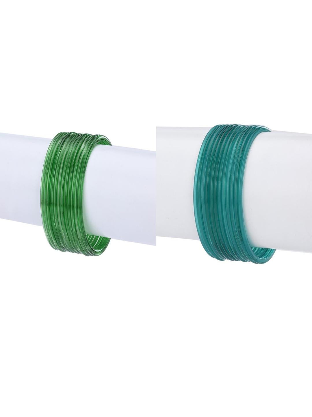 1ST TIME Adults-Women Green & Teal-Toned Set of 24 Alloy Bangles