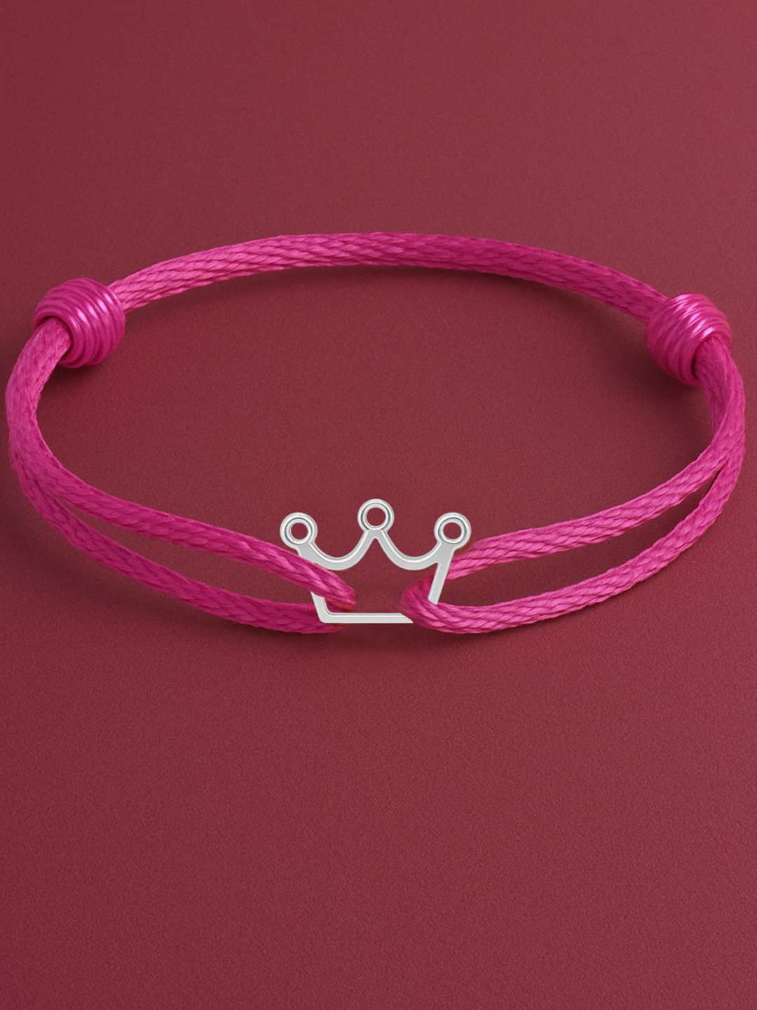 MINUTIAE Women Brass Handcrafted Silver-Plated Cord Bracelet