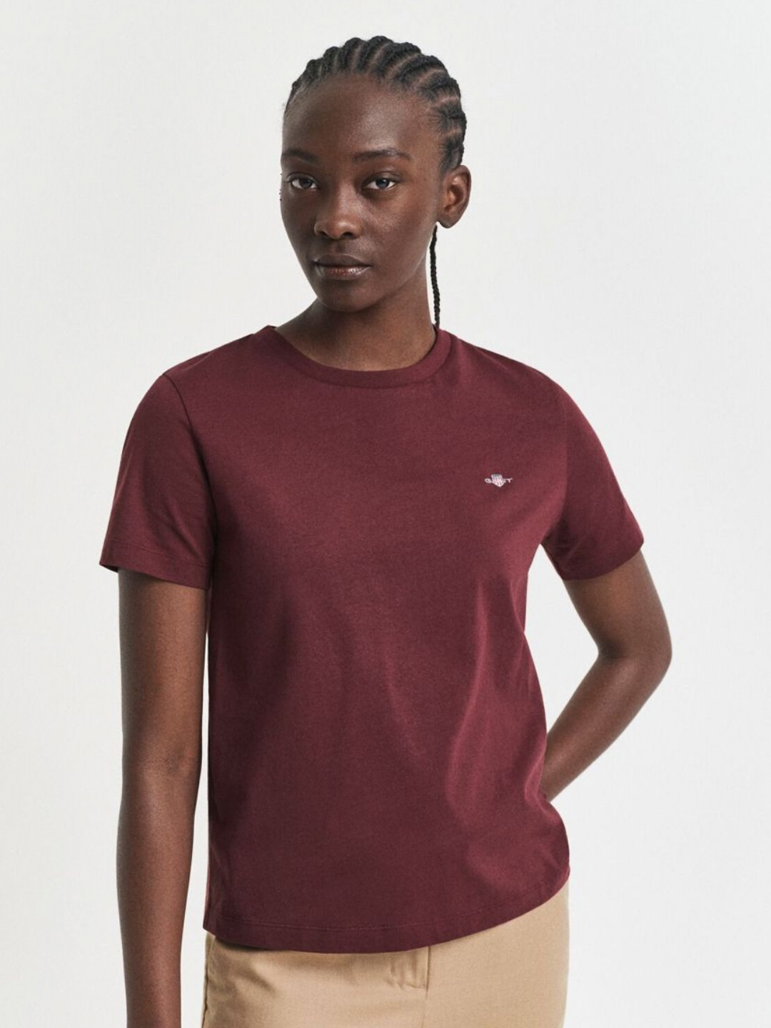 GANT core Women Round Neck Pure Cotton T-shirt