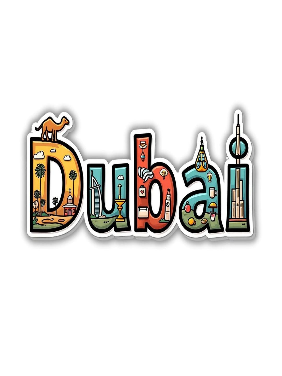 Dubai Country Theme Souvenir Wooden Refrigerator Stylish Fridge Magnet