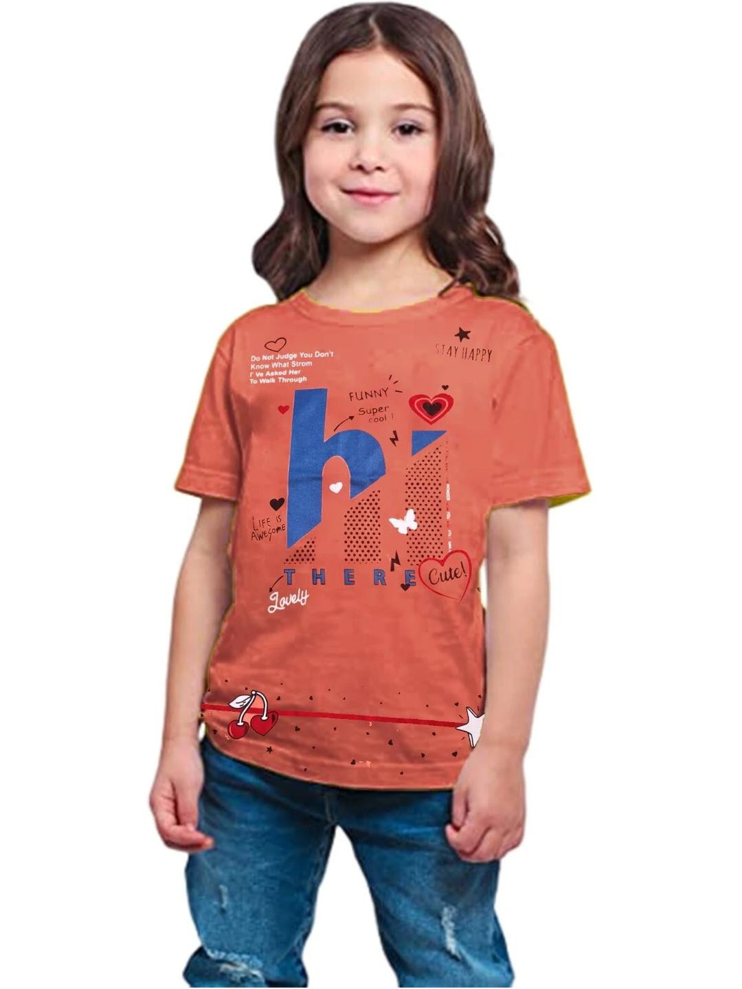 Little funky Girls Coral Tshirts