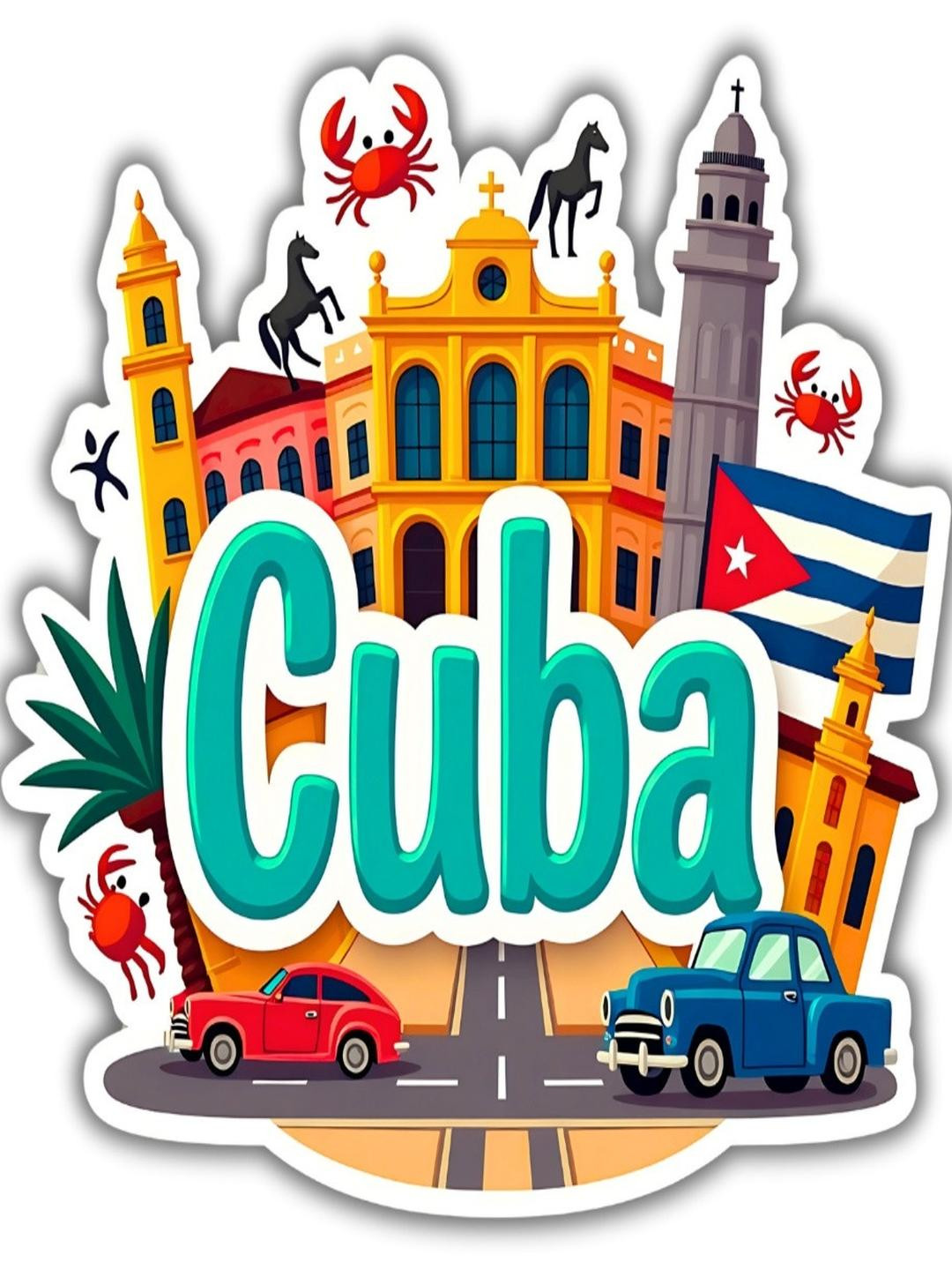 Cuba Country Theme Souvenir Wooden Refrigerator Stylish Fridge Magnet