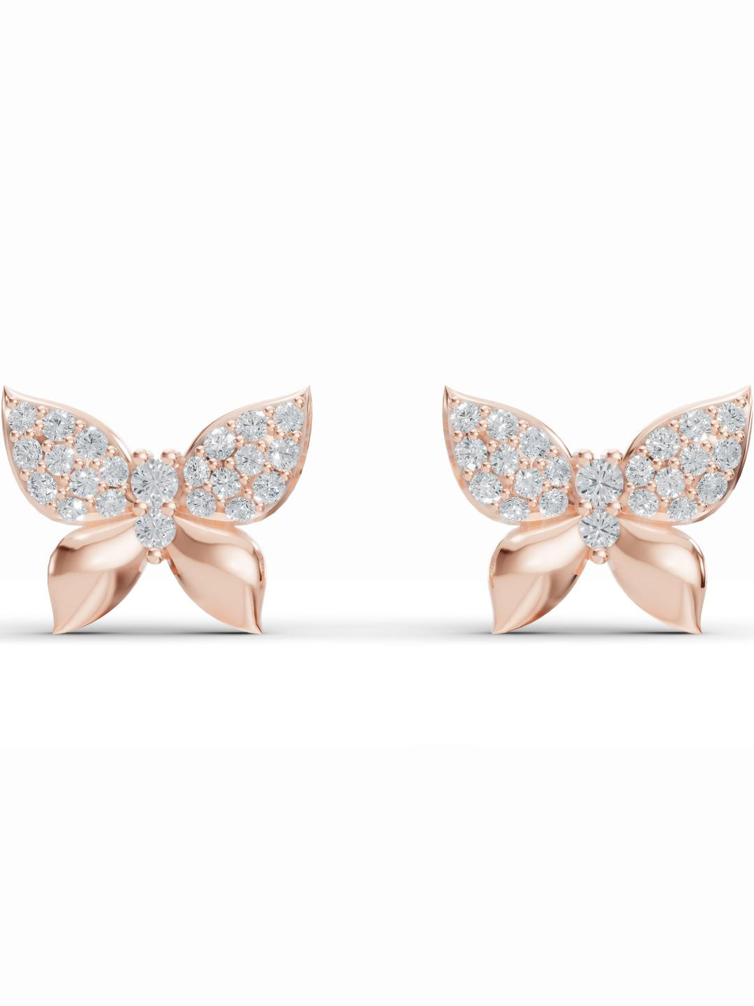 Wondr Diamonds Rose Gold Ethereal Butterfly Diamond Studs