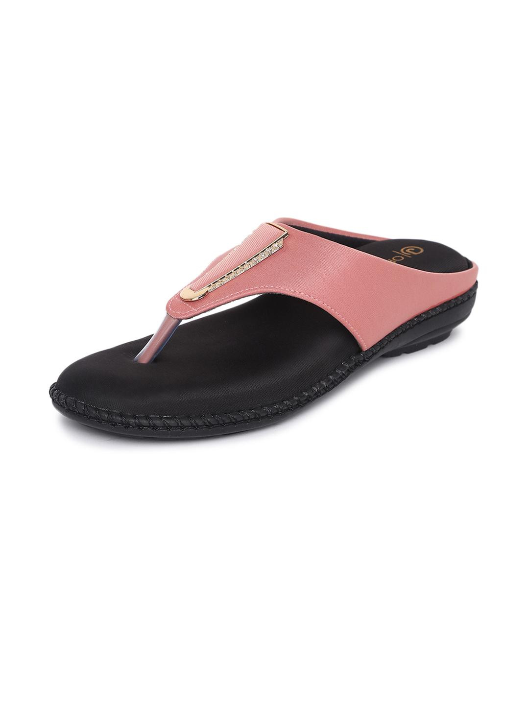 ORTHO JOY Pink Synthetic Flip Flops