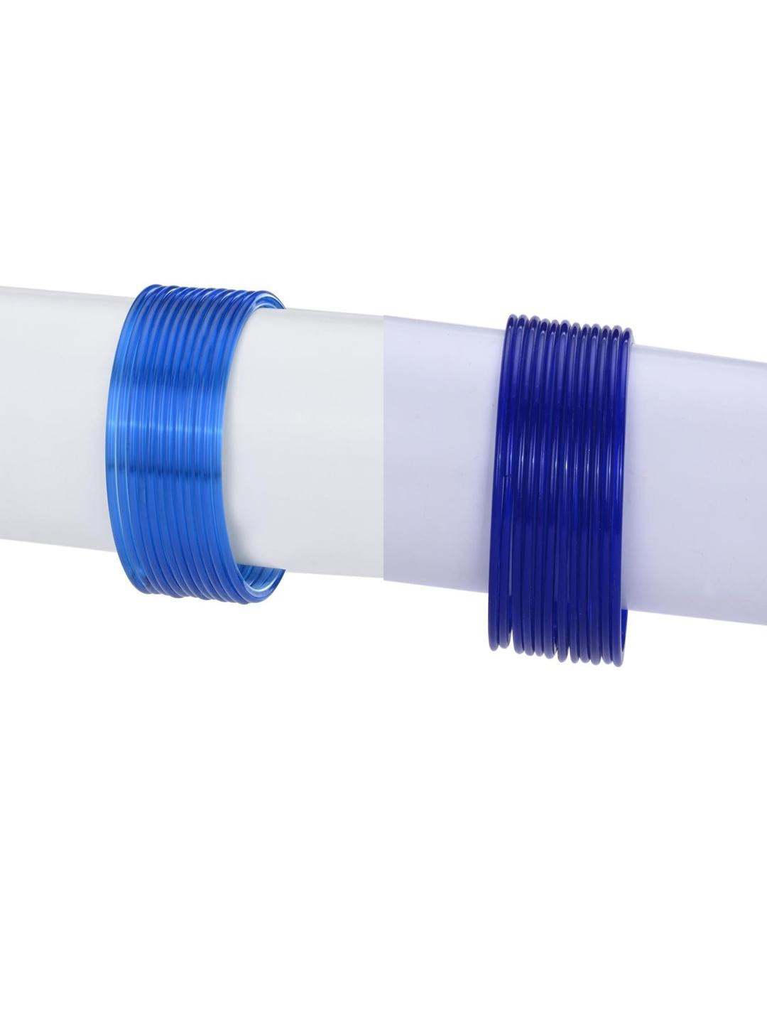 1ST TIME Set of 2 Blue & Navy Blue  Glass Bangles