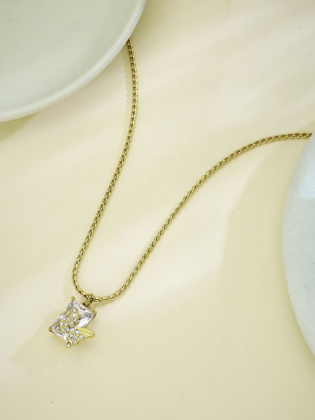 GUESS Women Chrysalis Gold-Plated Stainless Steel Necklace