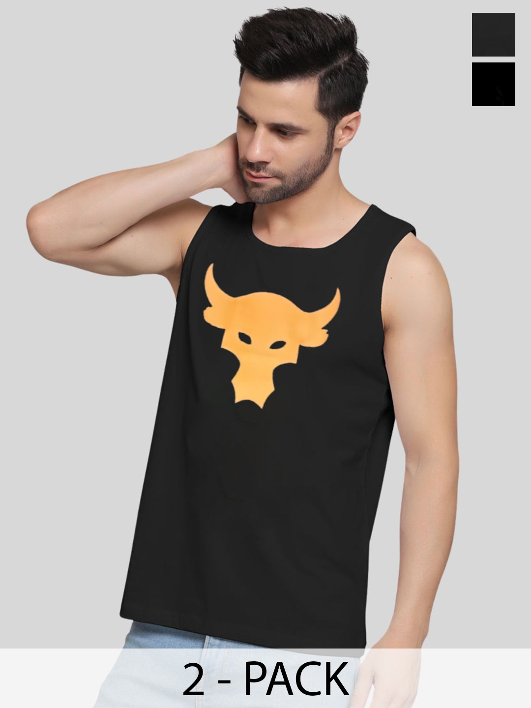 UpClothing Pack Of 2 Printed Gym Vests UpClothing Men Vests Dual Pack