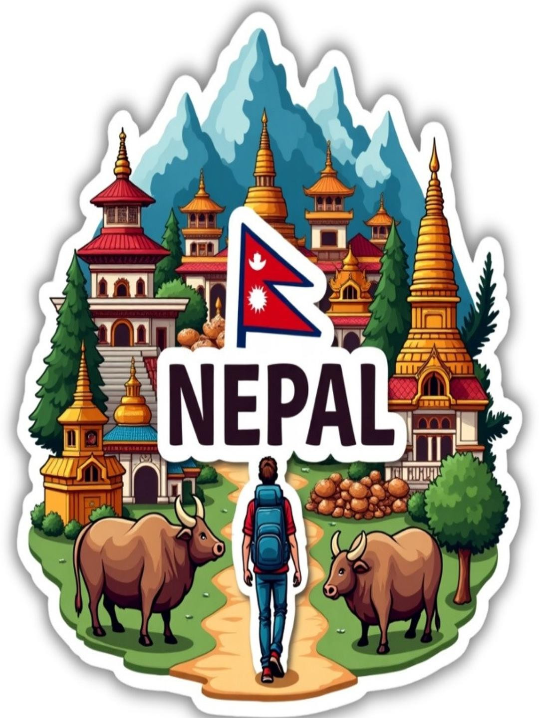 Nepal Country Theme Souvenir Wooden Refrigerator Stylish Fridge Magnet