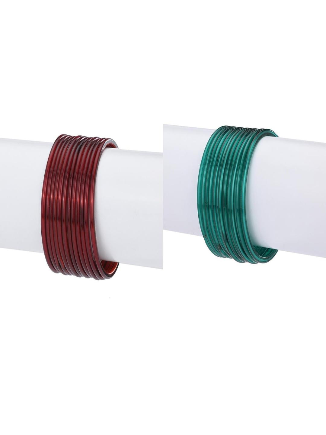 SOMIL Set Of 24 Glass Plain Bangles