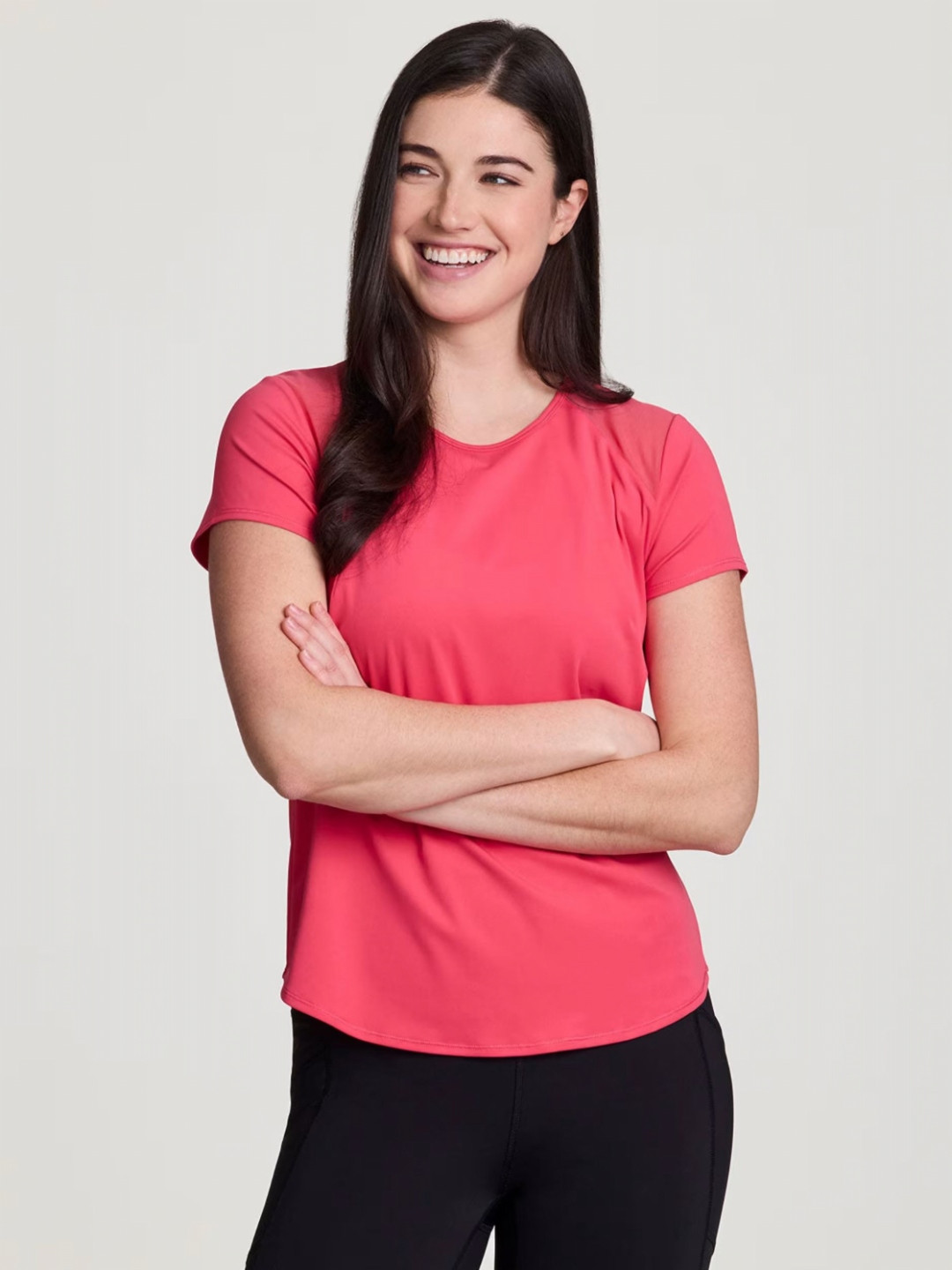 appulse Women's Shorts Sleeve Mesh Shoulder Sports T-shirt