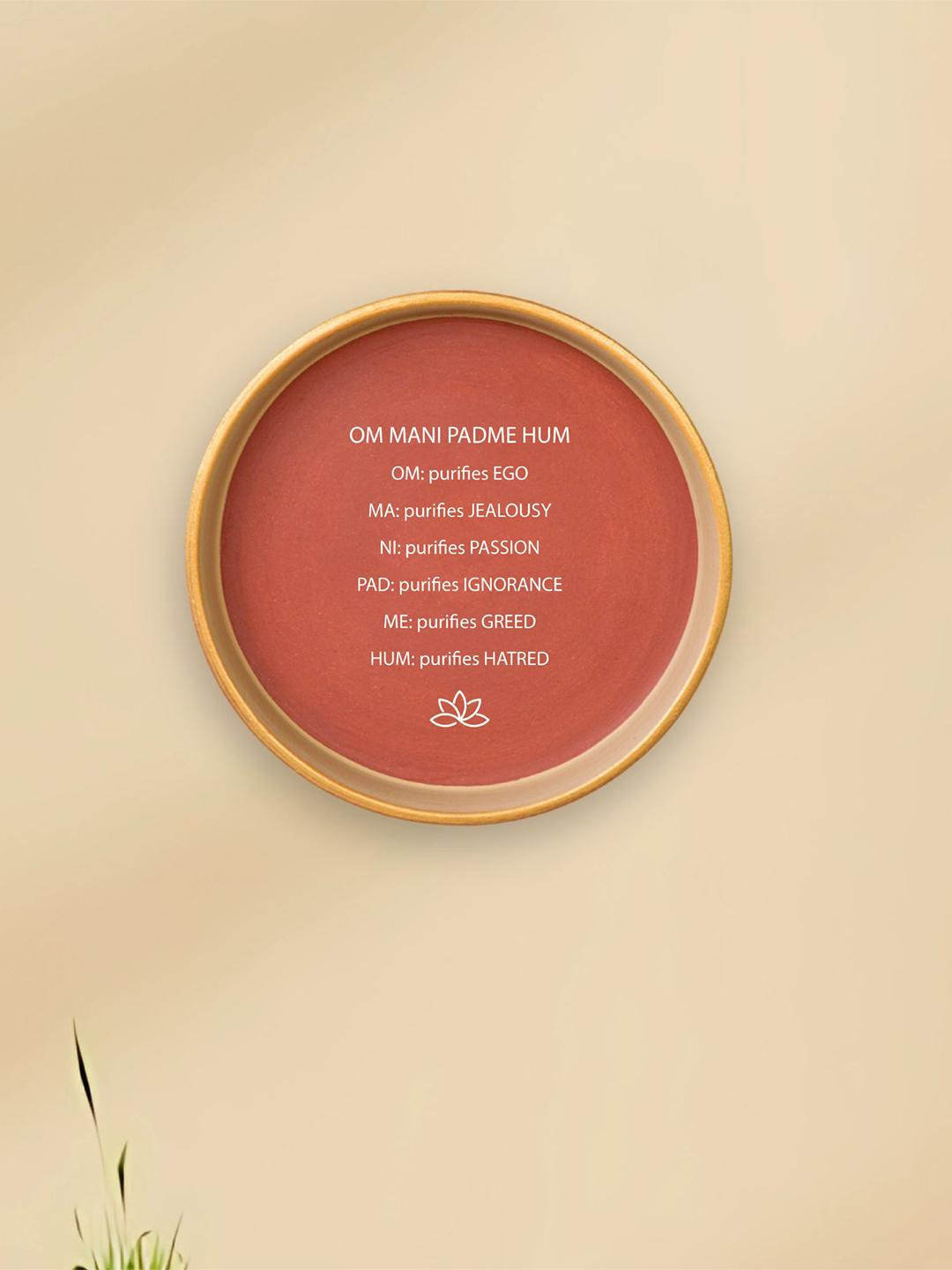 ALMIRO TREE Om Mani Padme Hum Clay Glossy Hanging Hall Wall Plates-8In