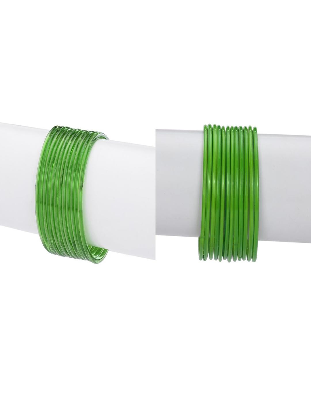 1ST TIME 24Pcs Green Glass Bangles
