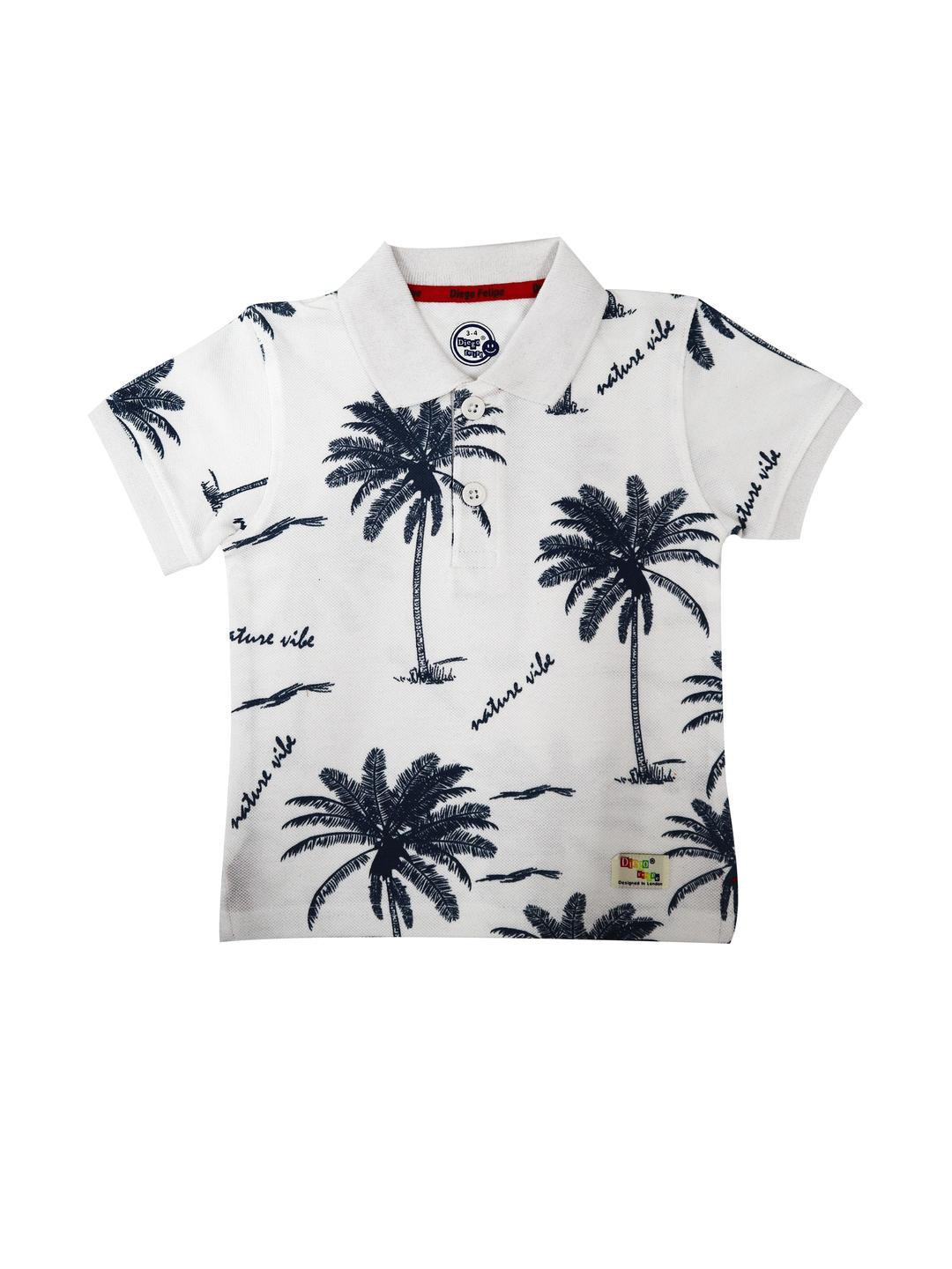 DIEGO FELIPE Boys White Tshirts