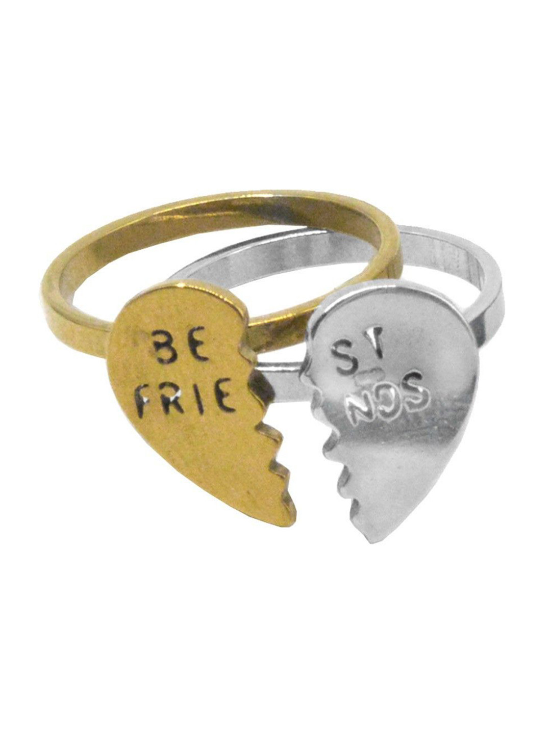 Sullery Set Of 2 Broken Heart Shaped Finger Ring