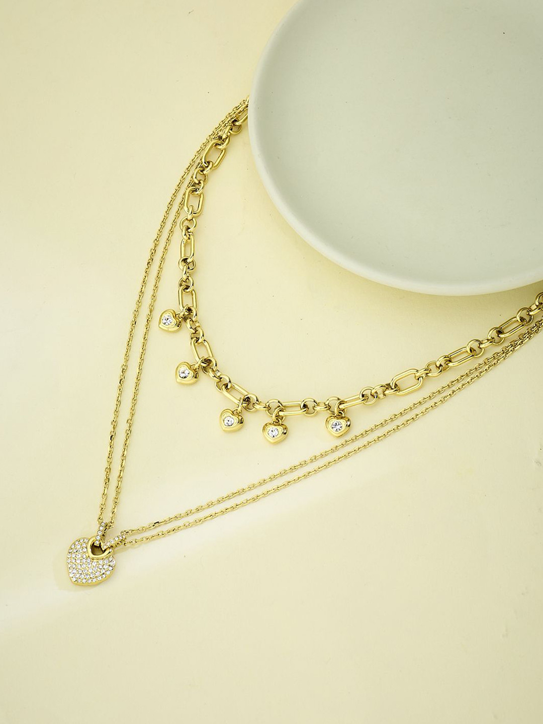 Women Crazy In Love Gold-Plated Stainless Steel Necklace