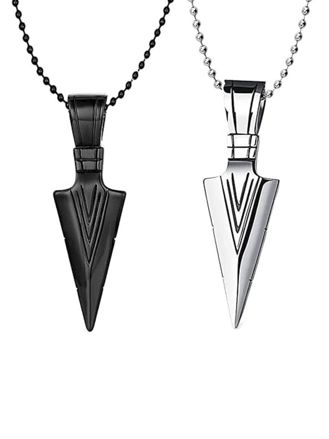Teeragaj Unisex Set Of 4 Bar & Arrow Shape Pendants With Chains